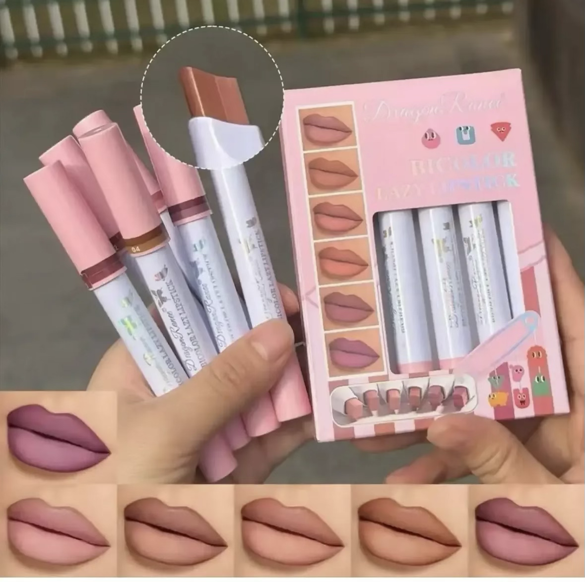 رژ استیکی آمبره دراگون مدل ۲۰۲۶ دورنگ